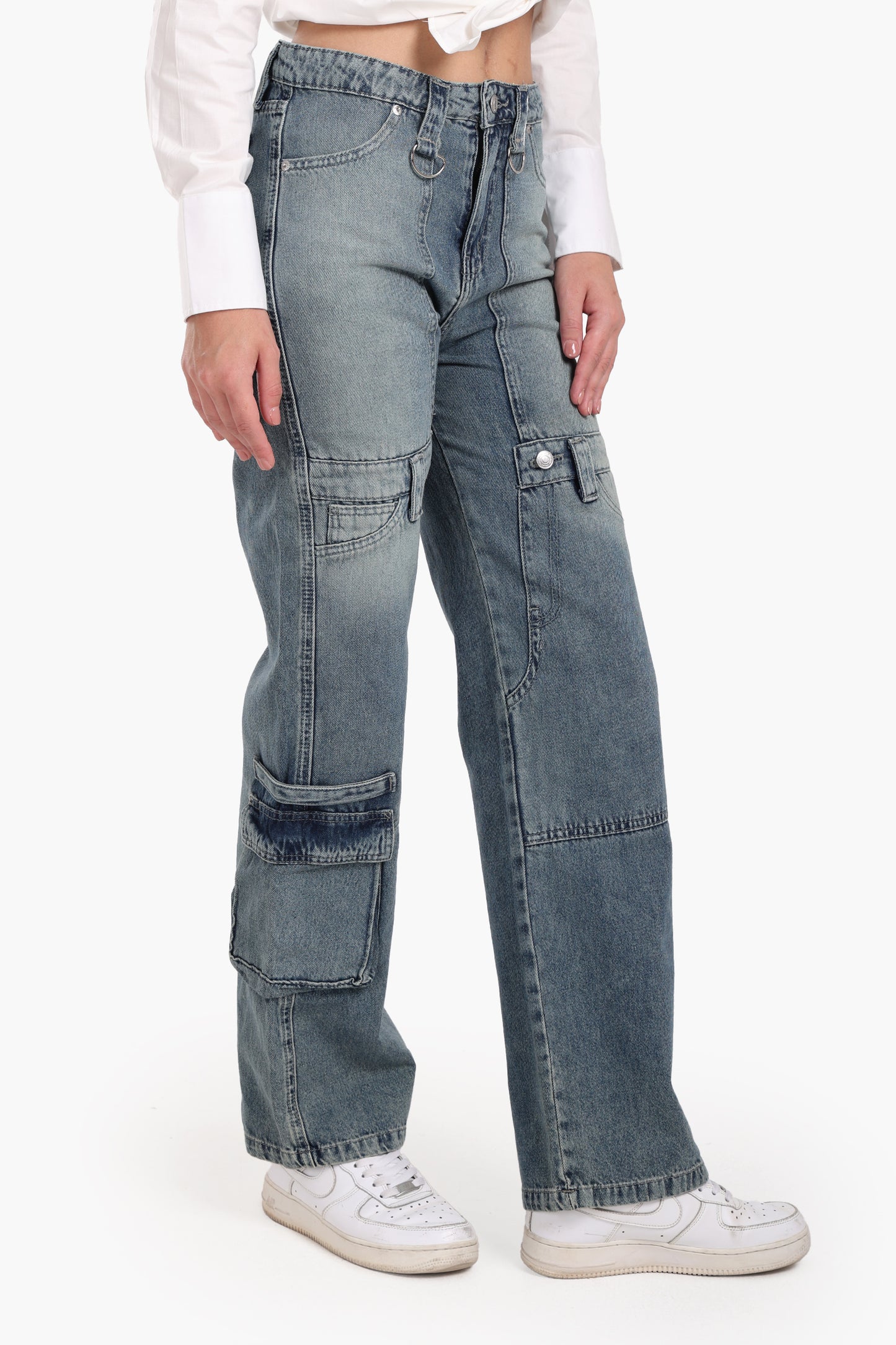 Straight Cut Cargo Jeans