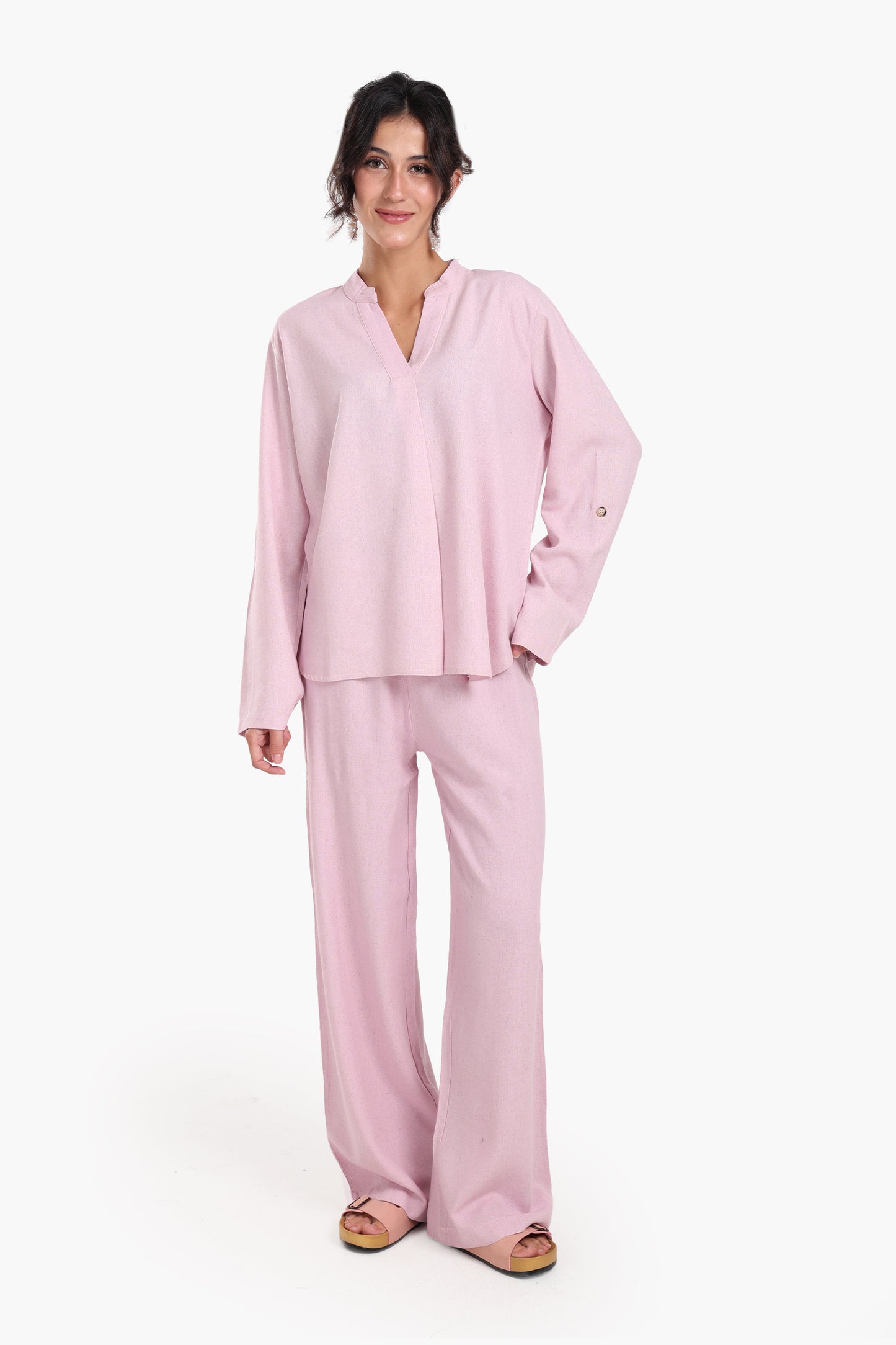 بنطلون مريح أرجل واسعة