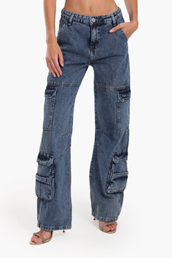 Denim Cargo Pants