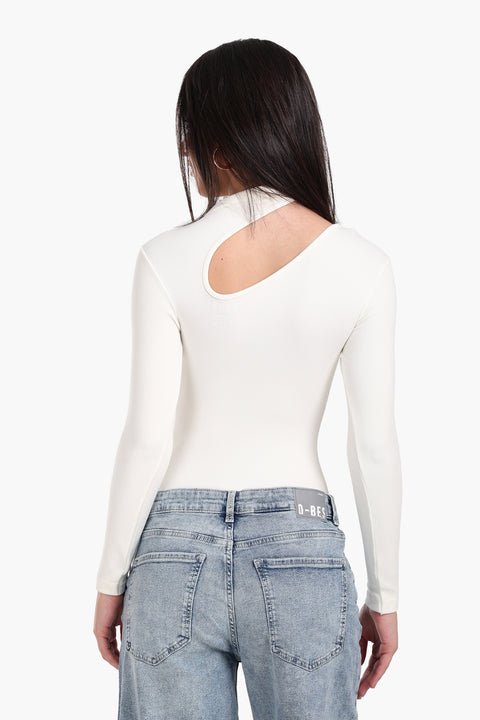 Ribbed Cutout Microfiber Bodysuit