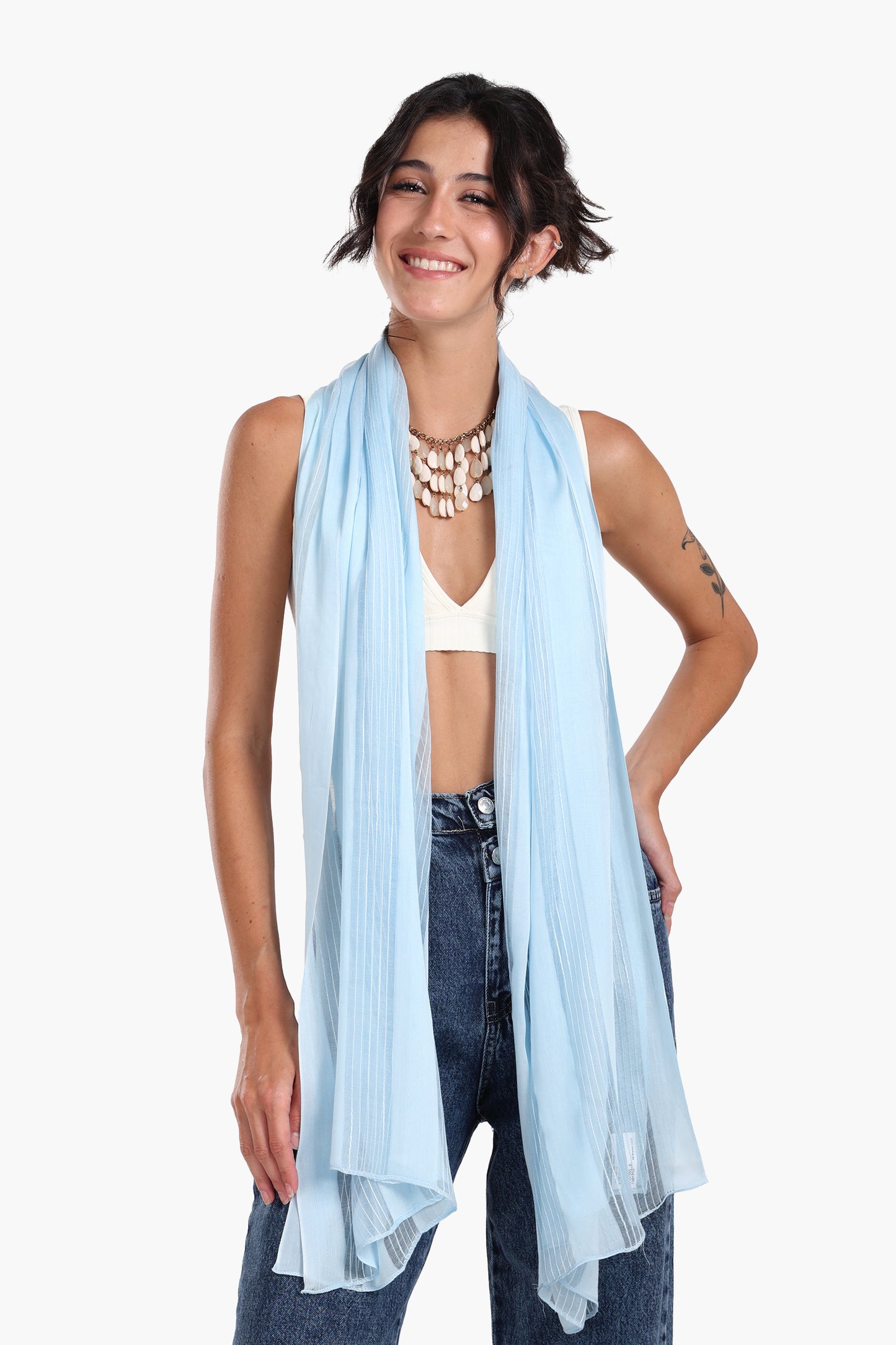 Essential Striped Satin Scarf