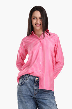 Hot Pink Striped Shirt