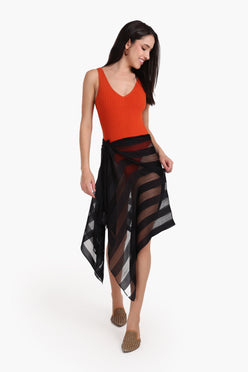 Essential Striped Satin Scarf