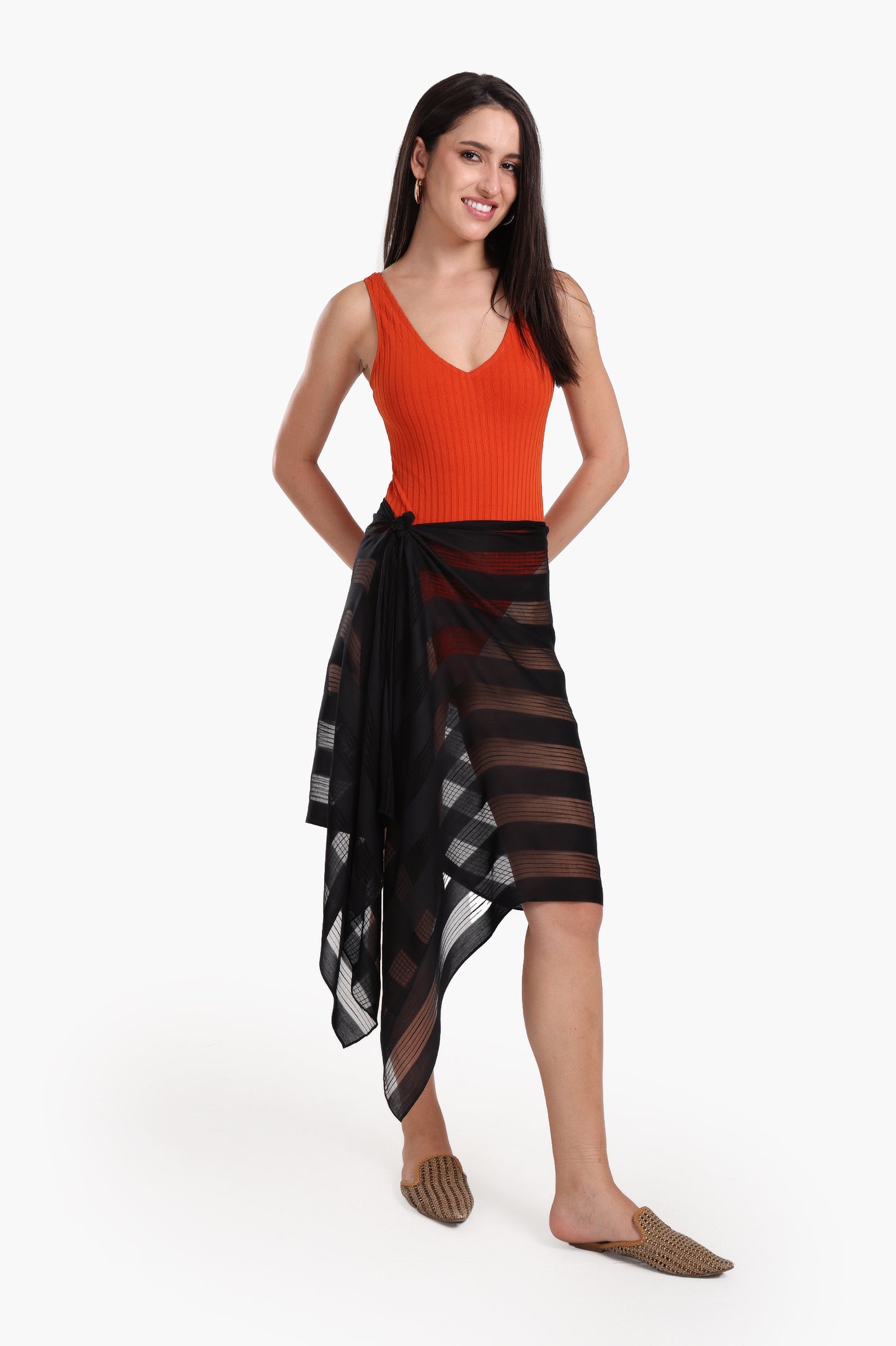 Essential Striped Satin Scarf