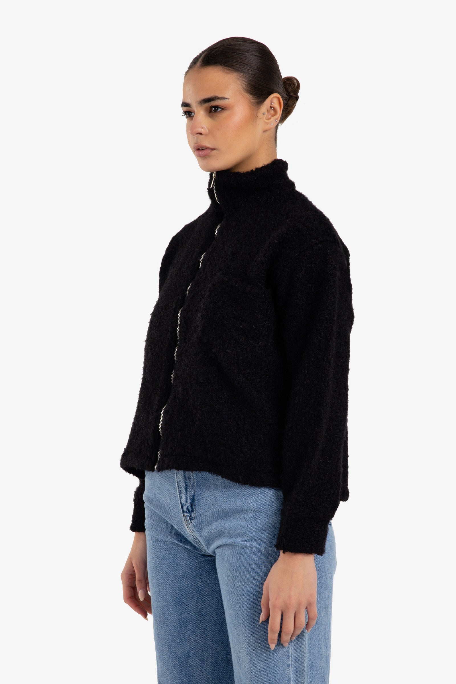Stand Collar Wool Jacket
