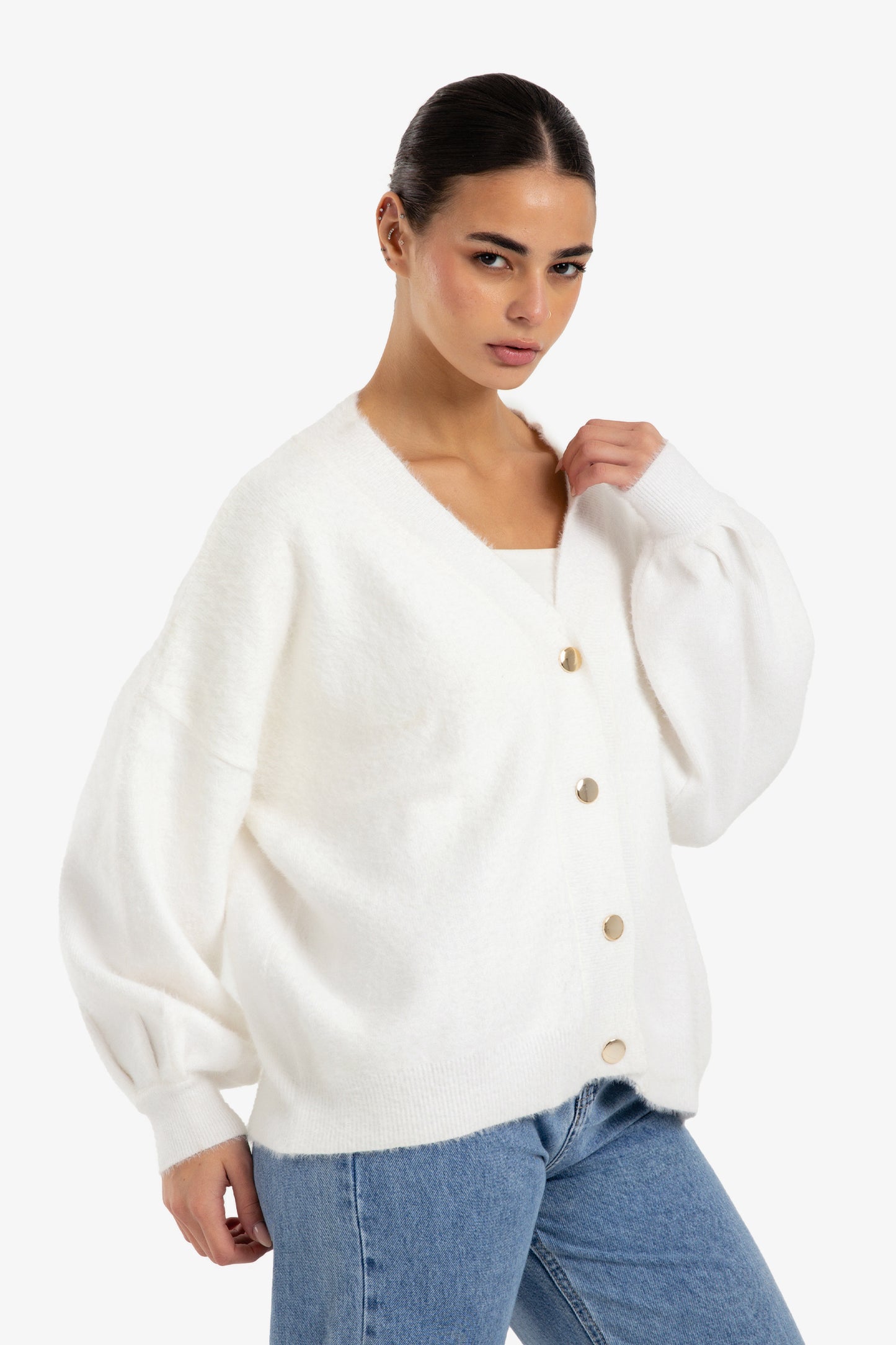 Relaxed V-Neck Cardigan