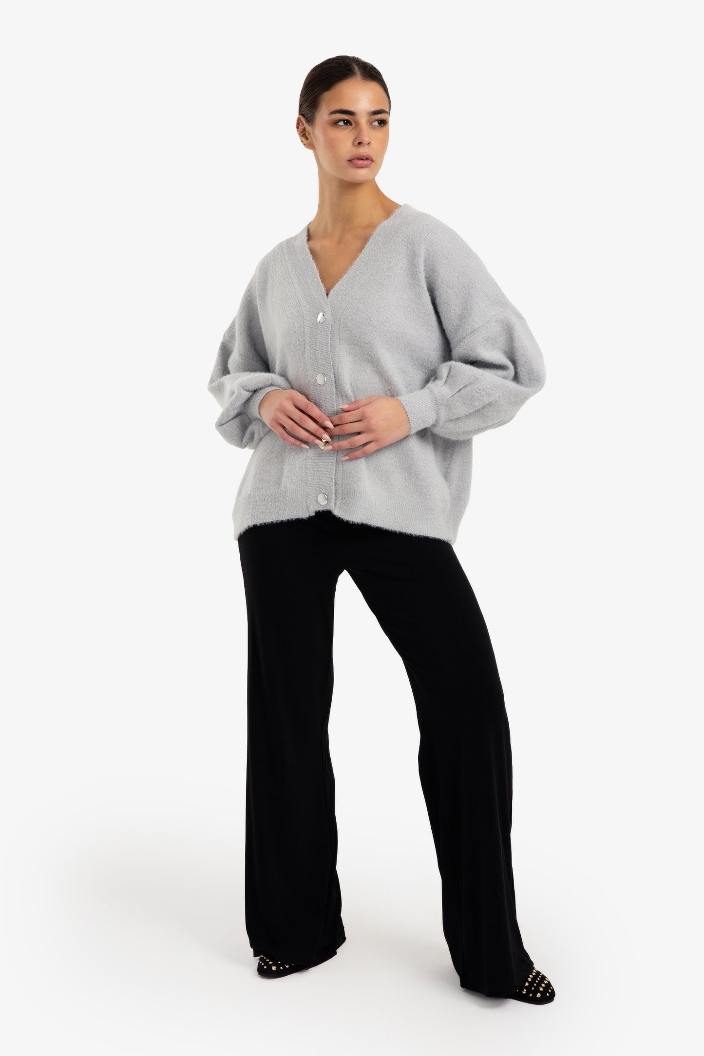 Relaxed V-Neck Cardigan