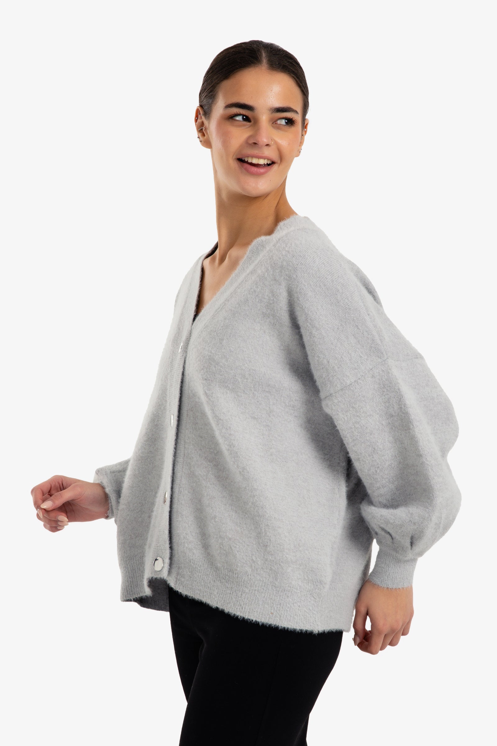 Relaxed V-Neck Cardigan