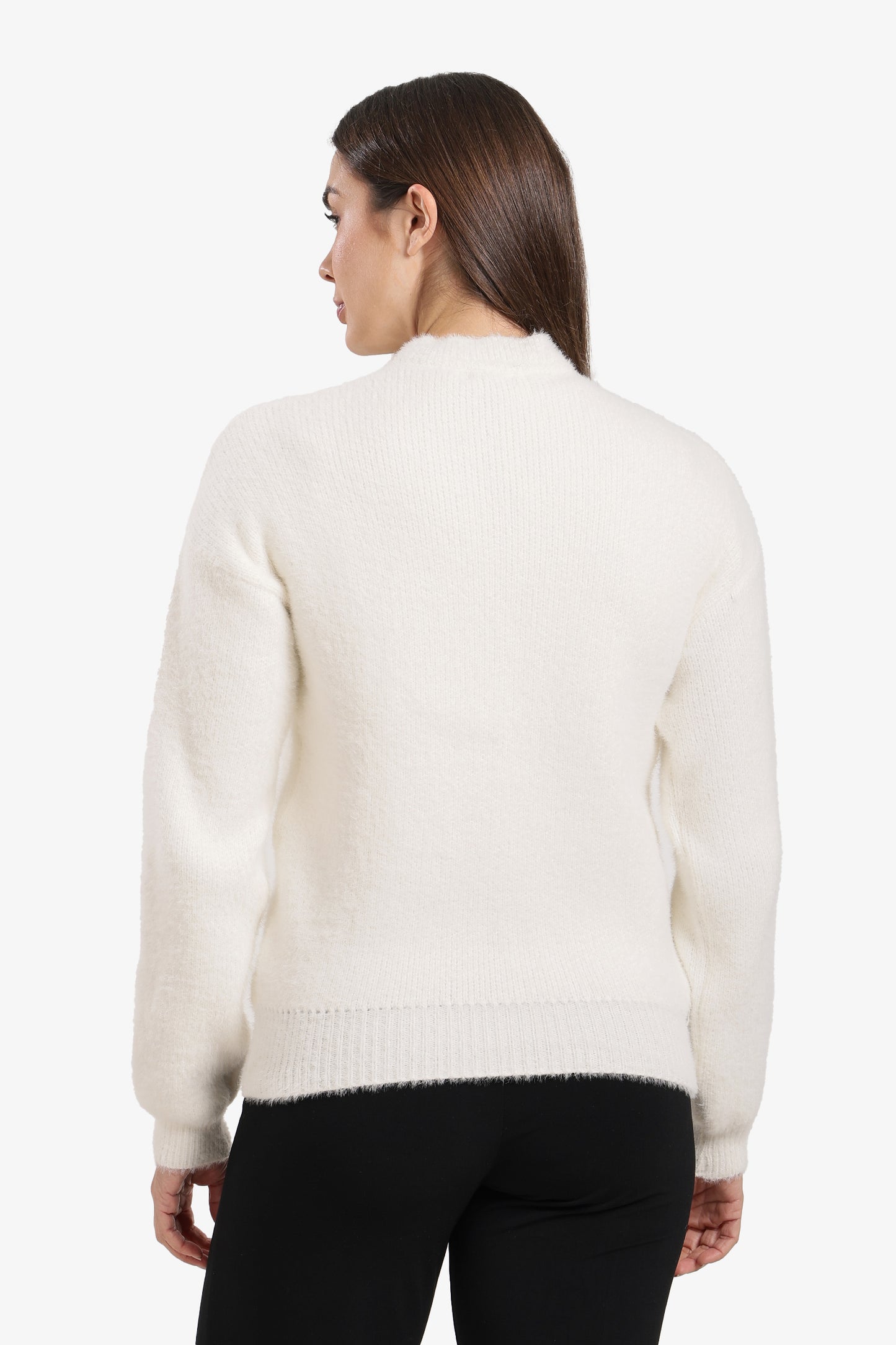 Crew-Neck Buttoned Cardigan