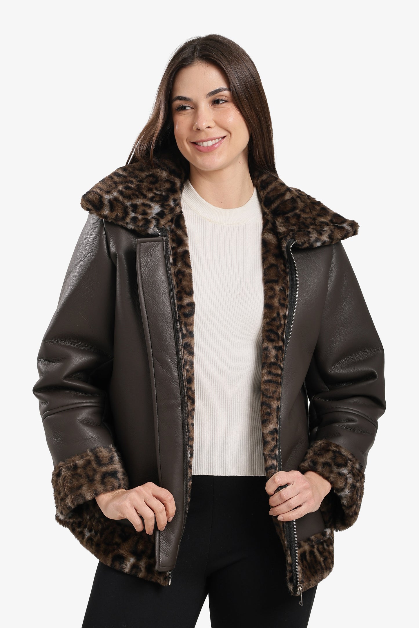 Fur-Lined Leather Jacket