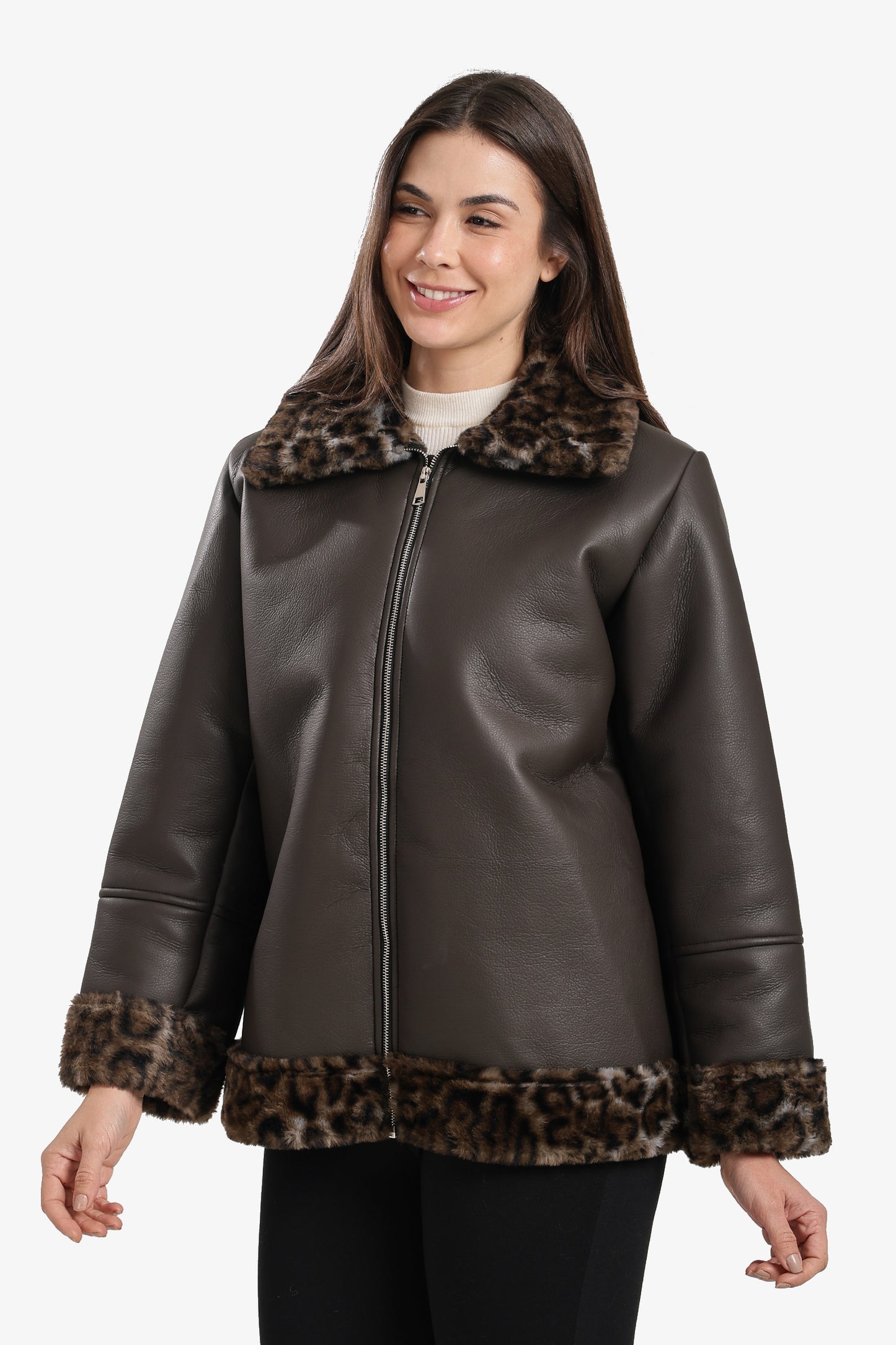 Fur-Lined Leather Jacket