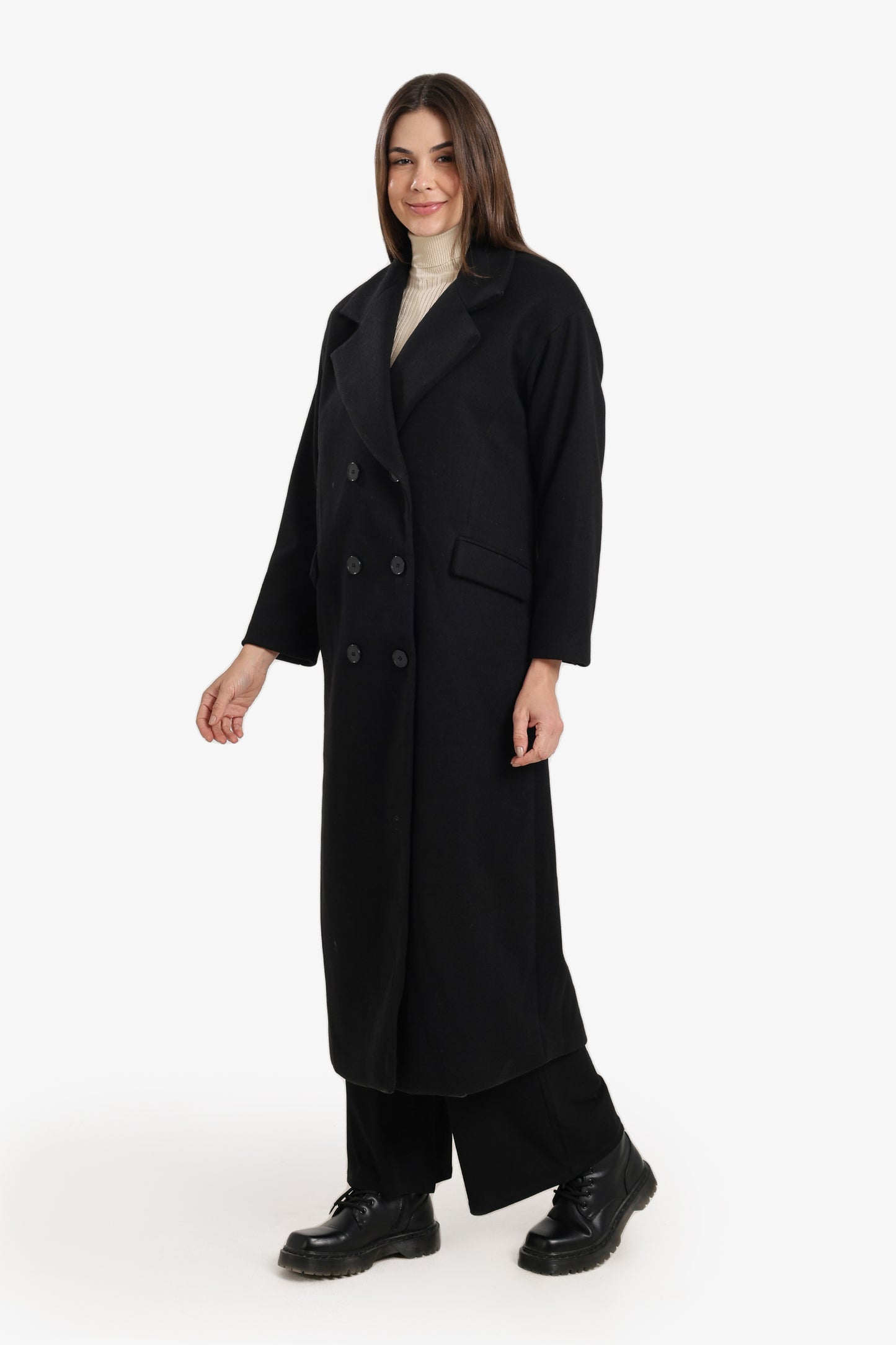 Midi Coat With Notch Collar