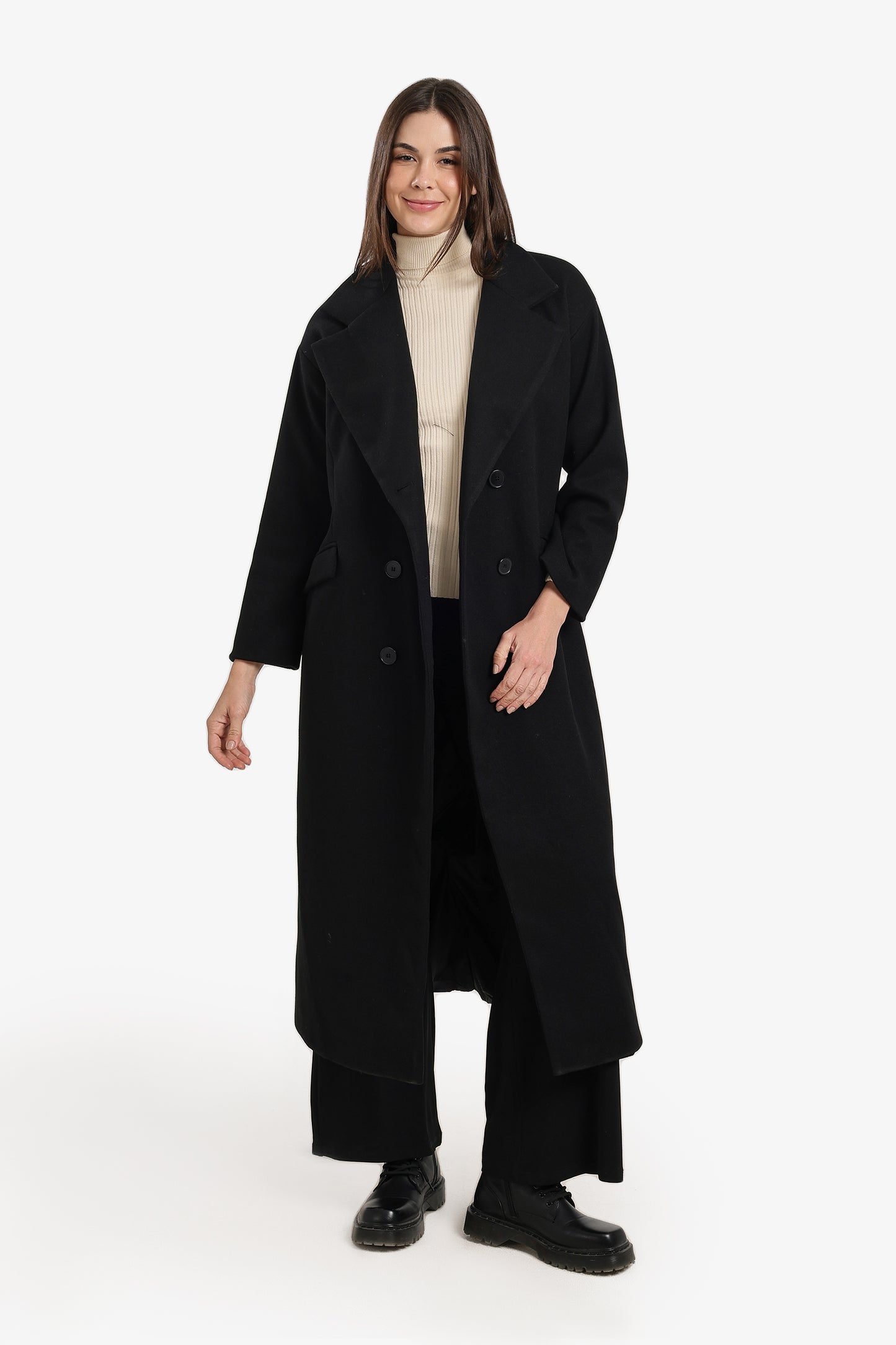 Midi Coat With Notch Collar