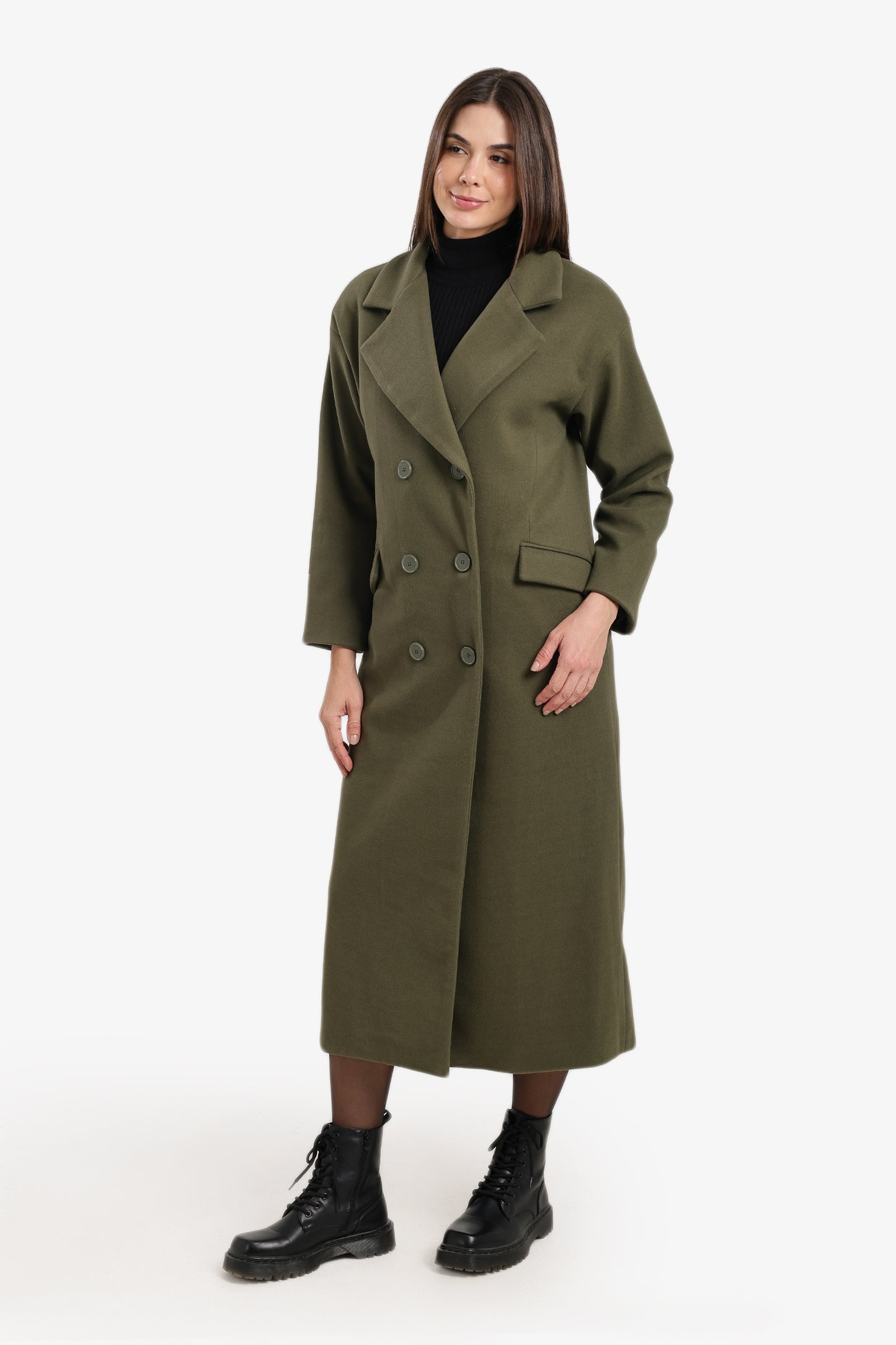 Midi Coat With Notch Collar