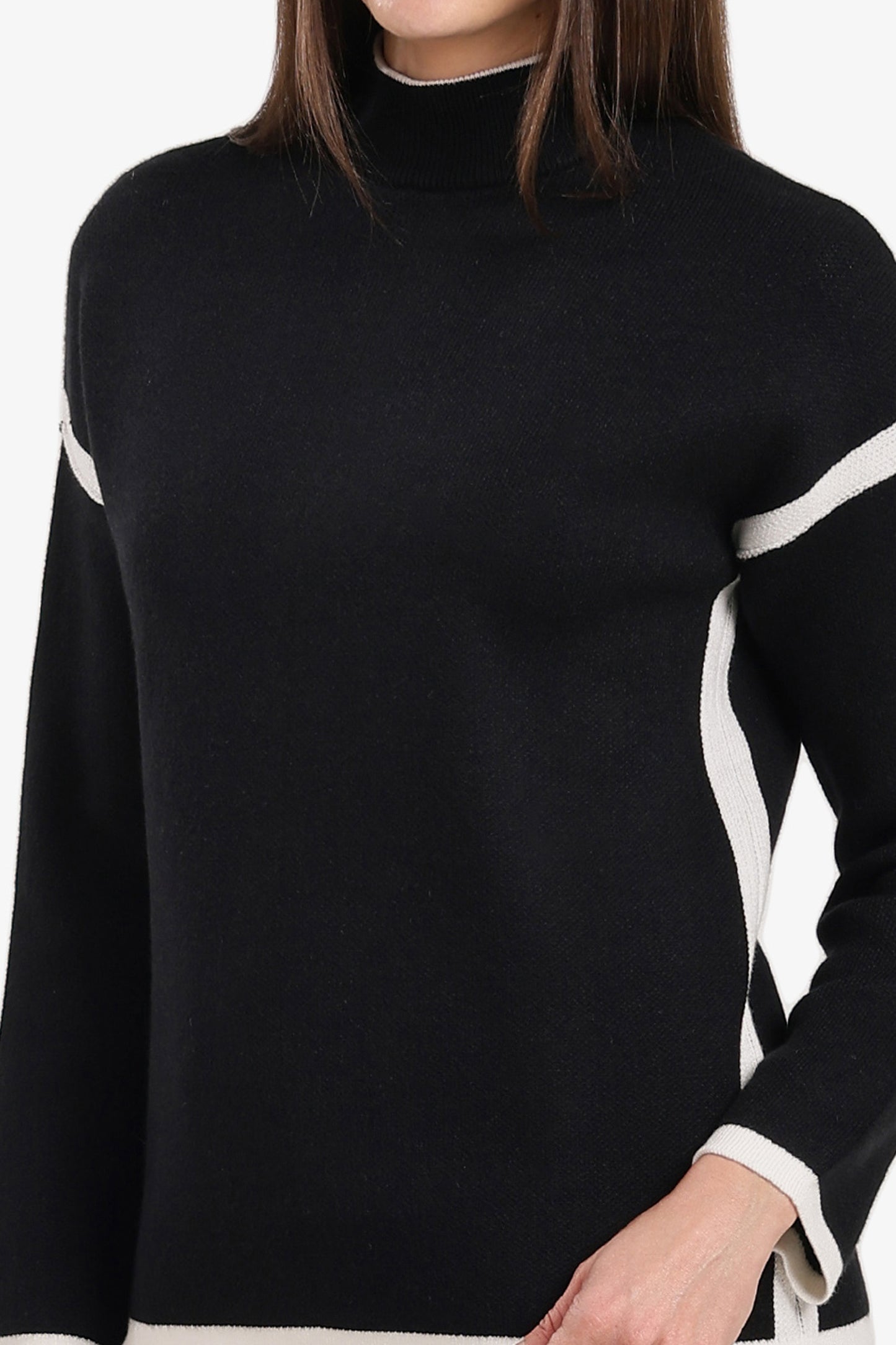 Contrast-Trim Wool Pullover