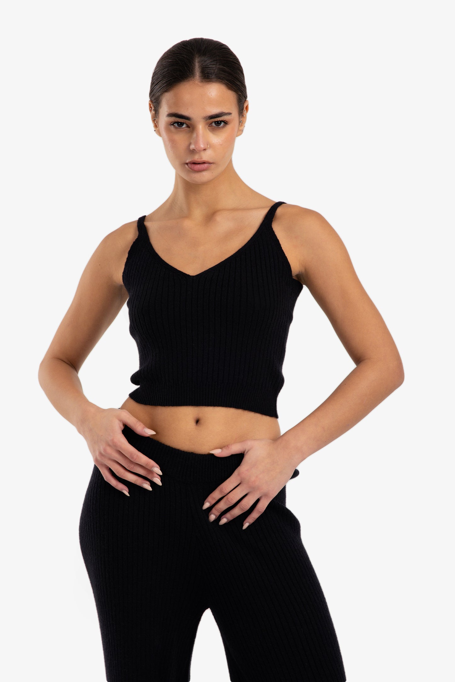 Cropped Slim Fit Top