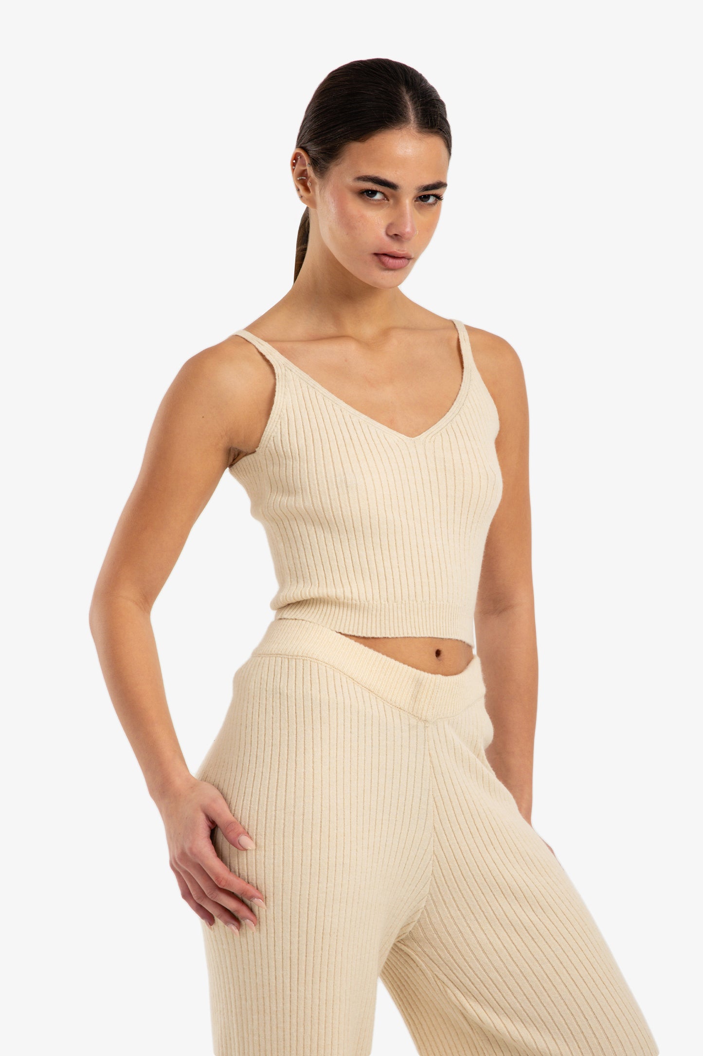 Cropped Slim Fit Top