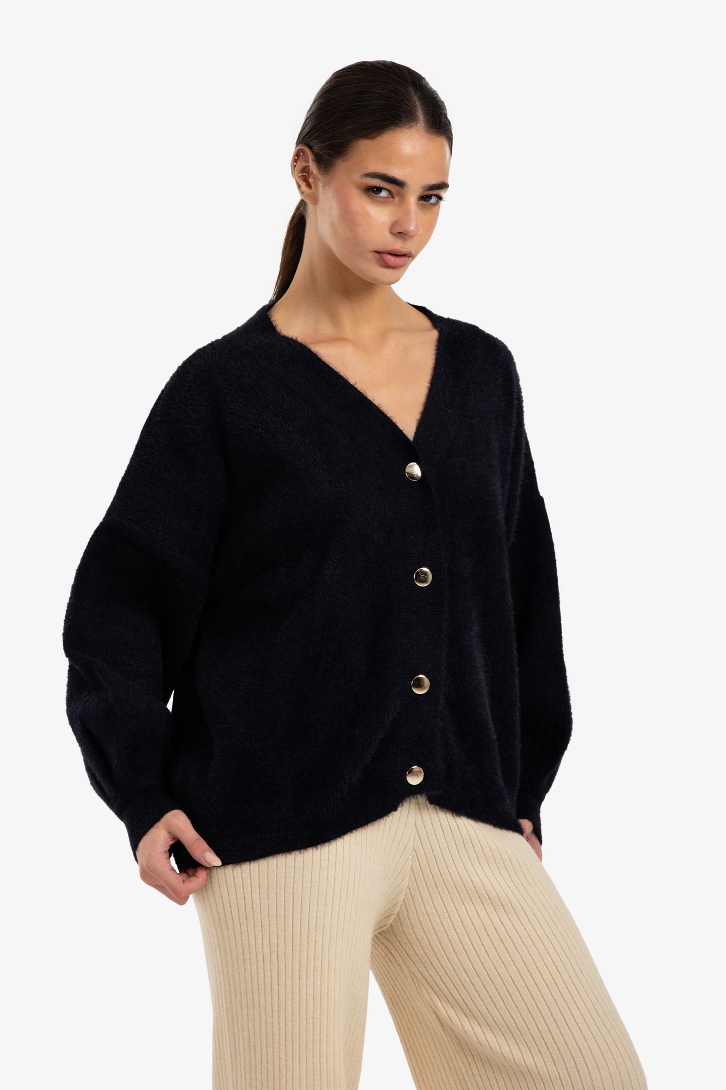Relaxed V-Neck Cardigan