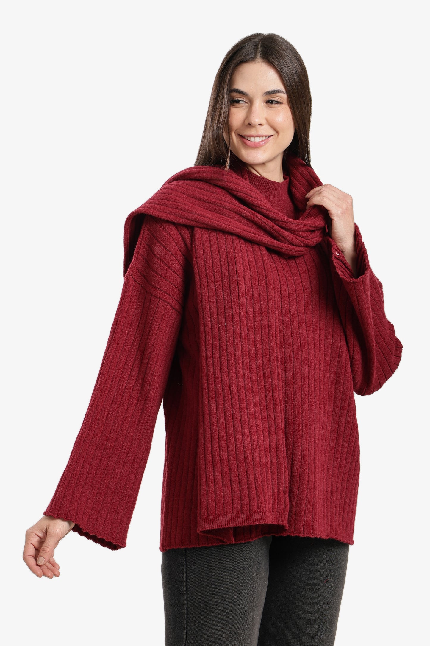 Ribbed Knitted Scarf