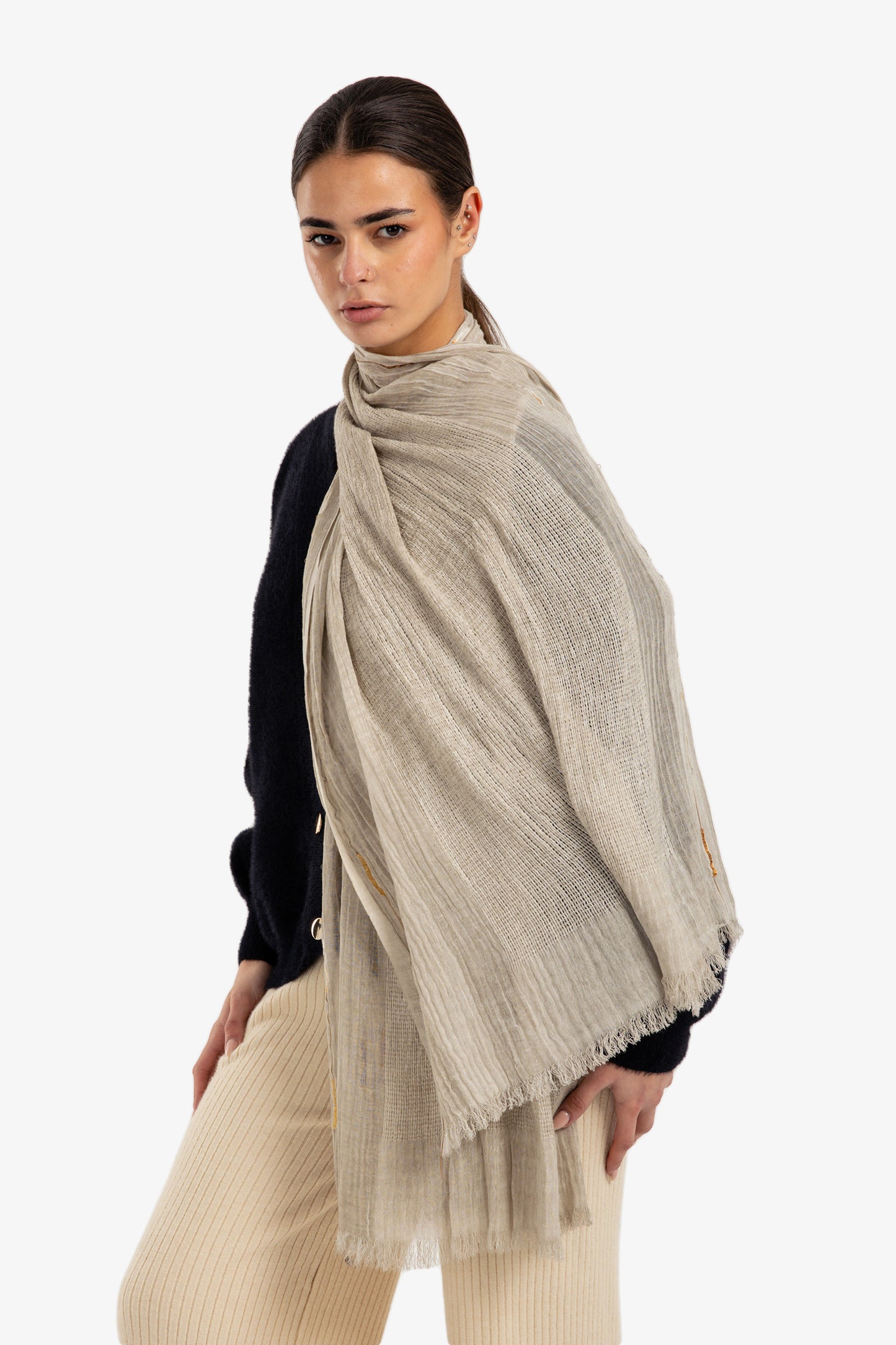 Perforated Rectangular Scarf
