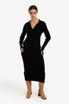 V-Neck Ribbed Dress