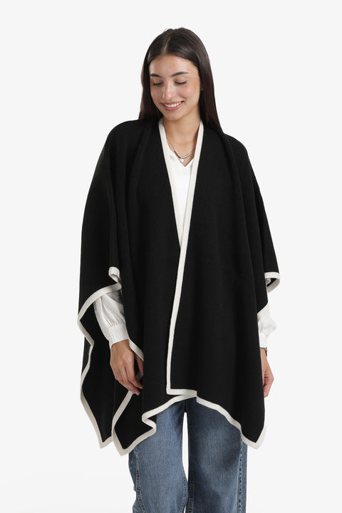 Colored Trim Poncho