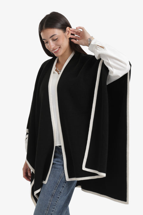 Colored Trim Poncho