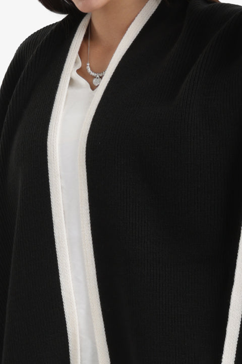 Colored Trim Poncho