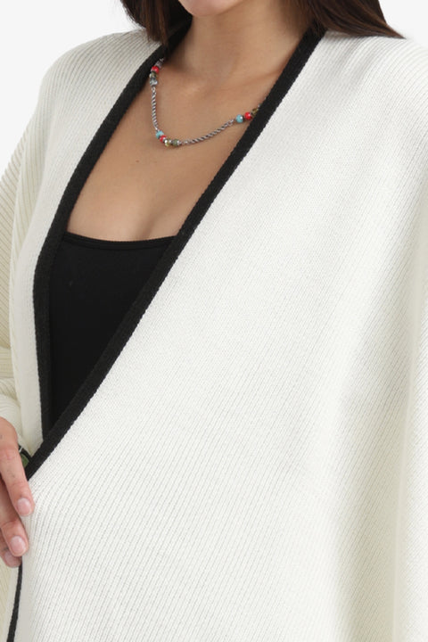 Colored Trim Poncho