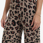 بنطلون بقصة واسعة بطبعة ليوبارد