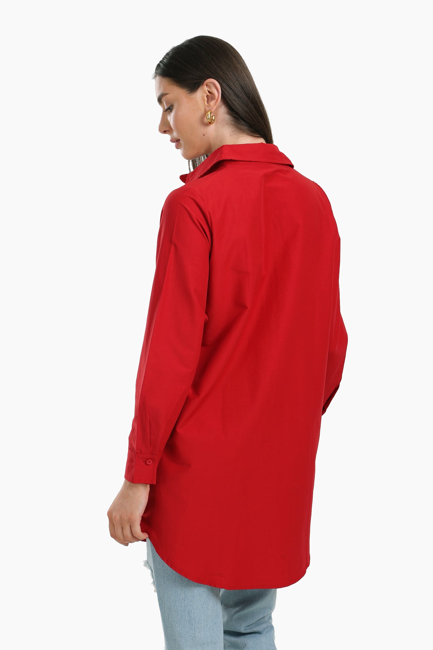 قميص طويل سادة بكم