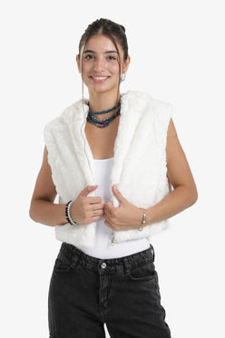 Cropped Hooded Vest