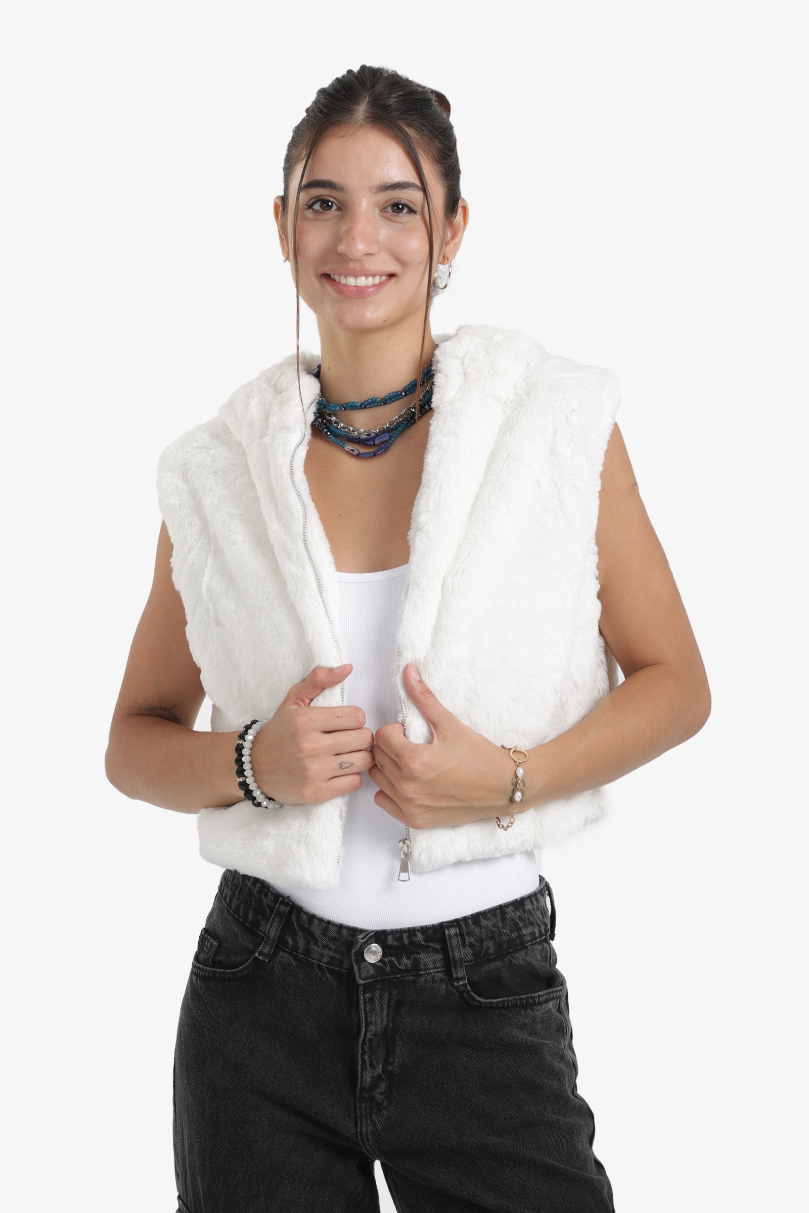 Cropped Hooded Vest