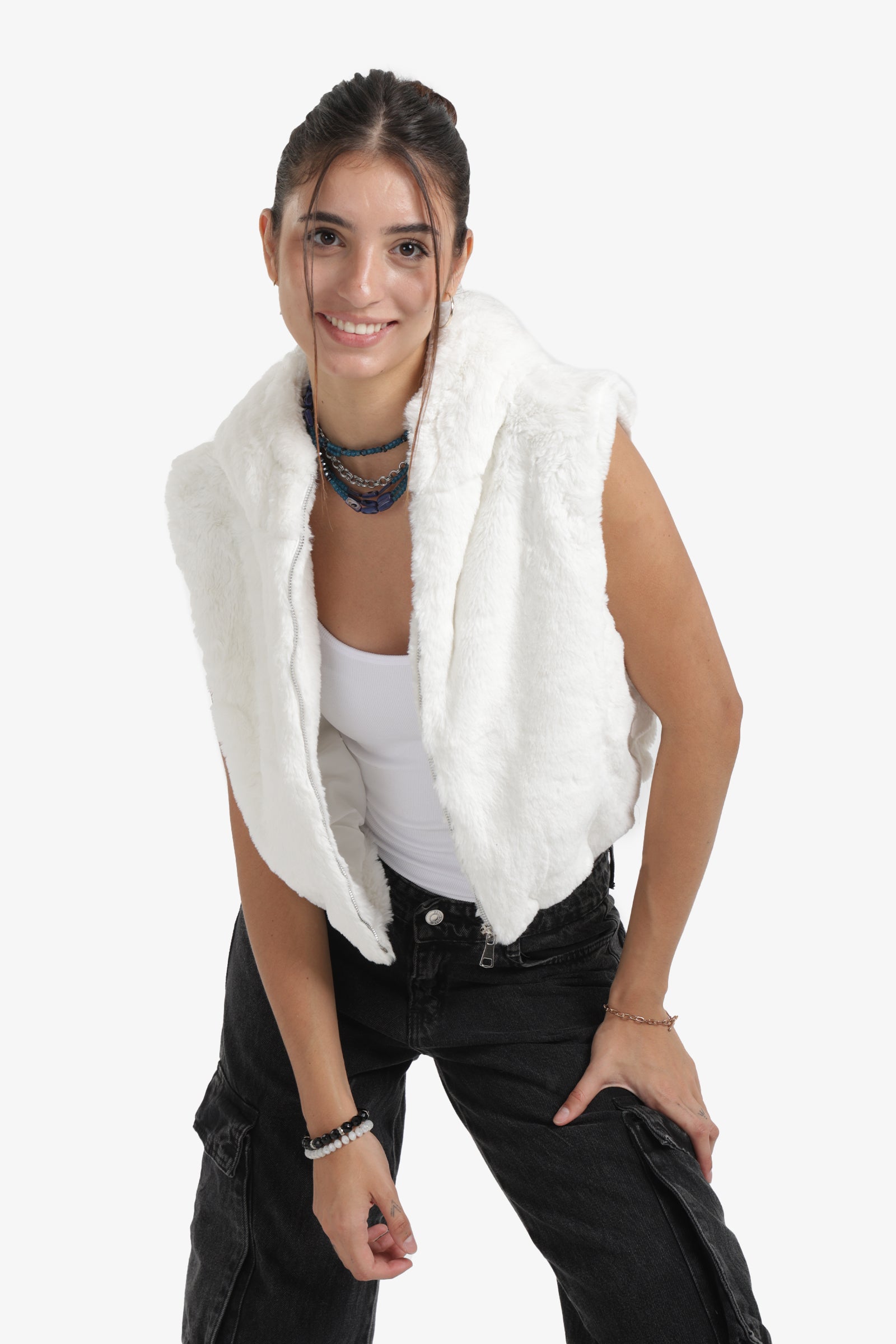 Cropped Hooded Vest