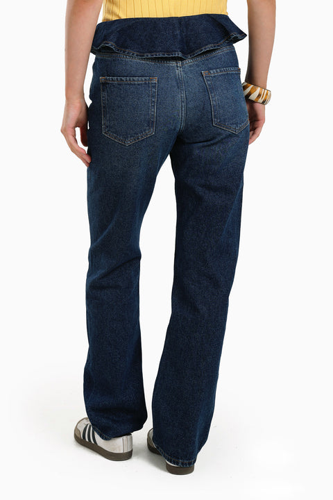 Turn-Up Straight Cut Jeans