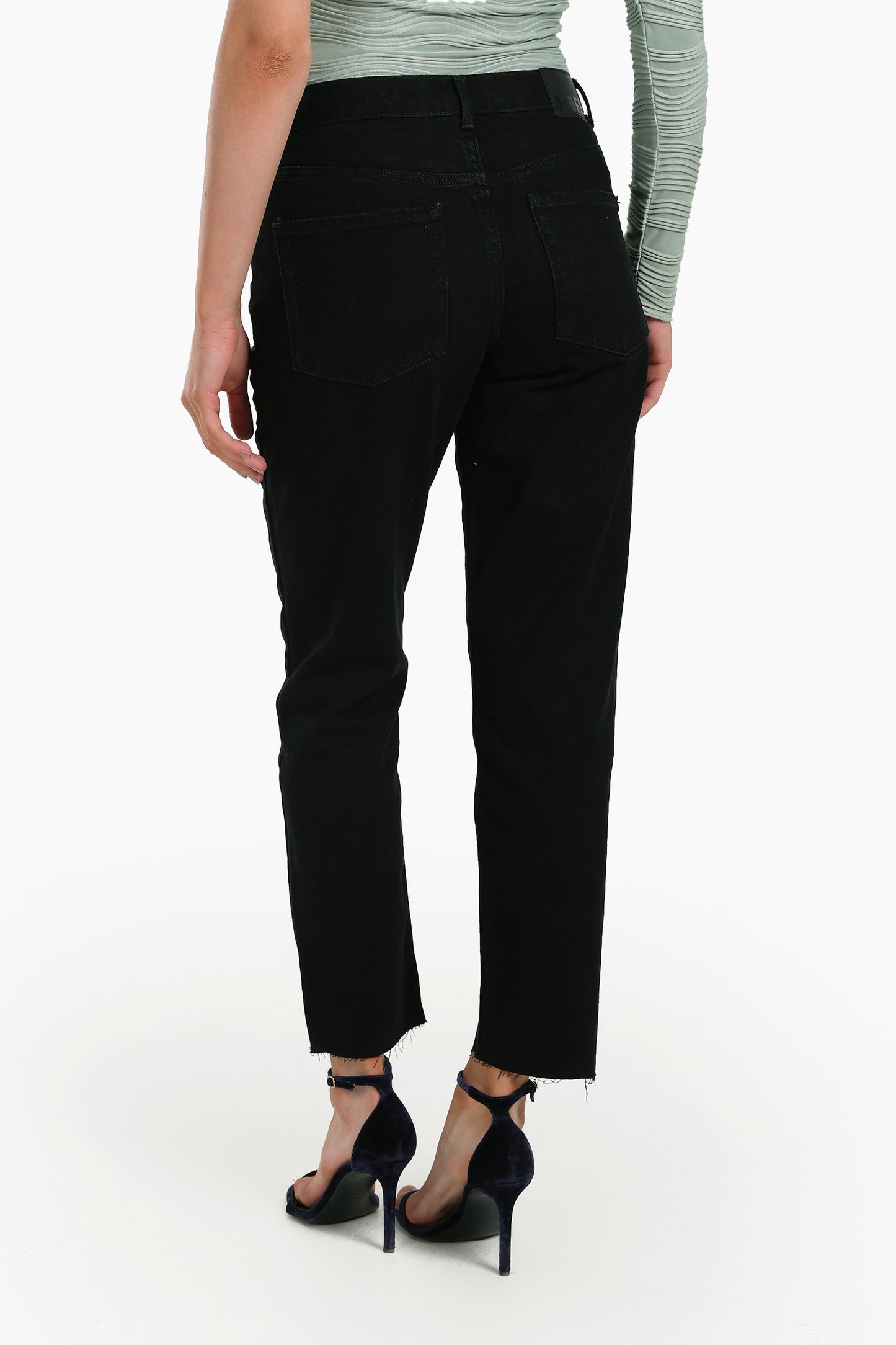 بنطلون جينز أسود موم فيت 