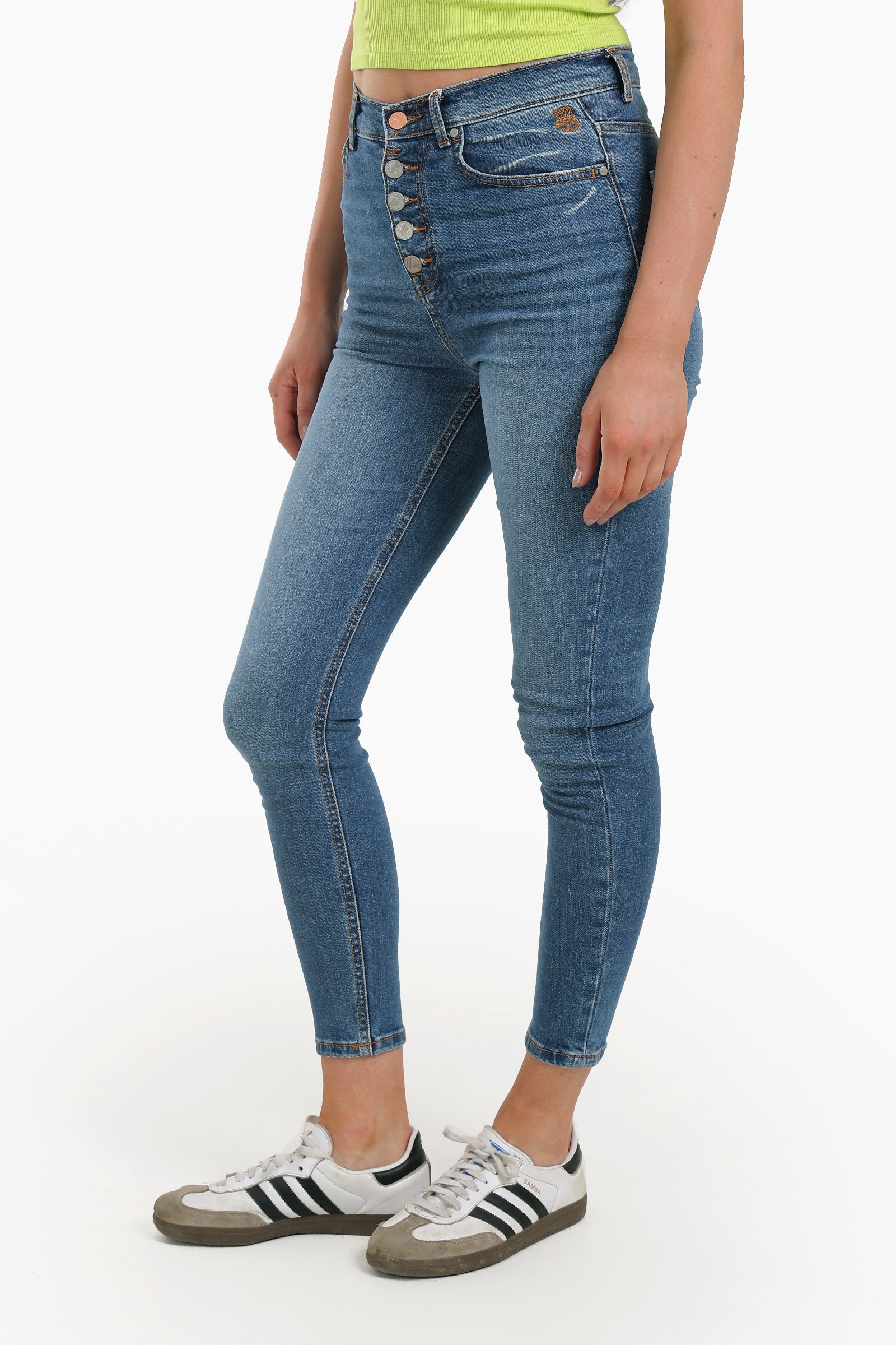 5 Buttons Closure Skinny Jeans