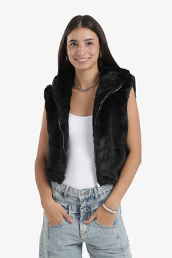 Cropped Hooded Vest
