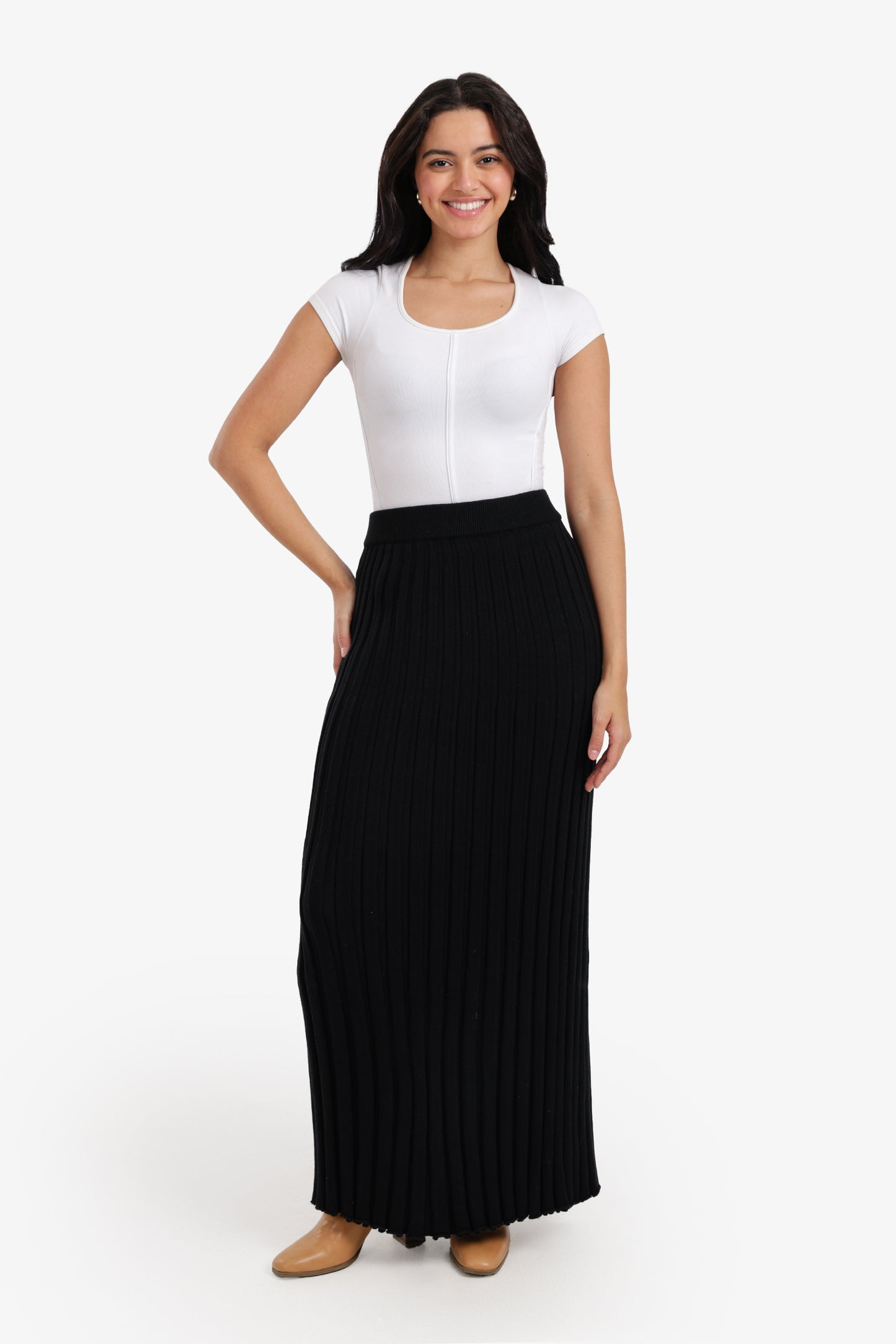 Ribbed Pencil Skirt
