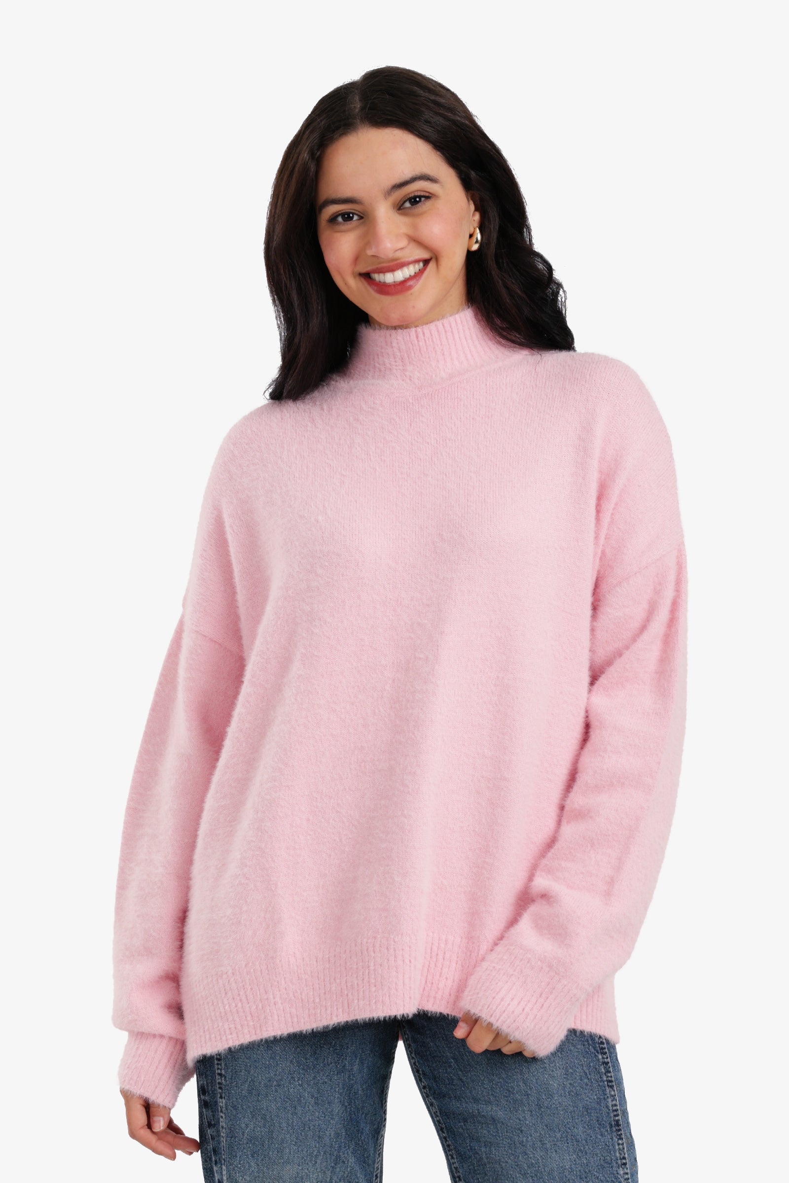 Relaxed Mock Neck Pullover