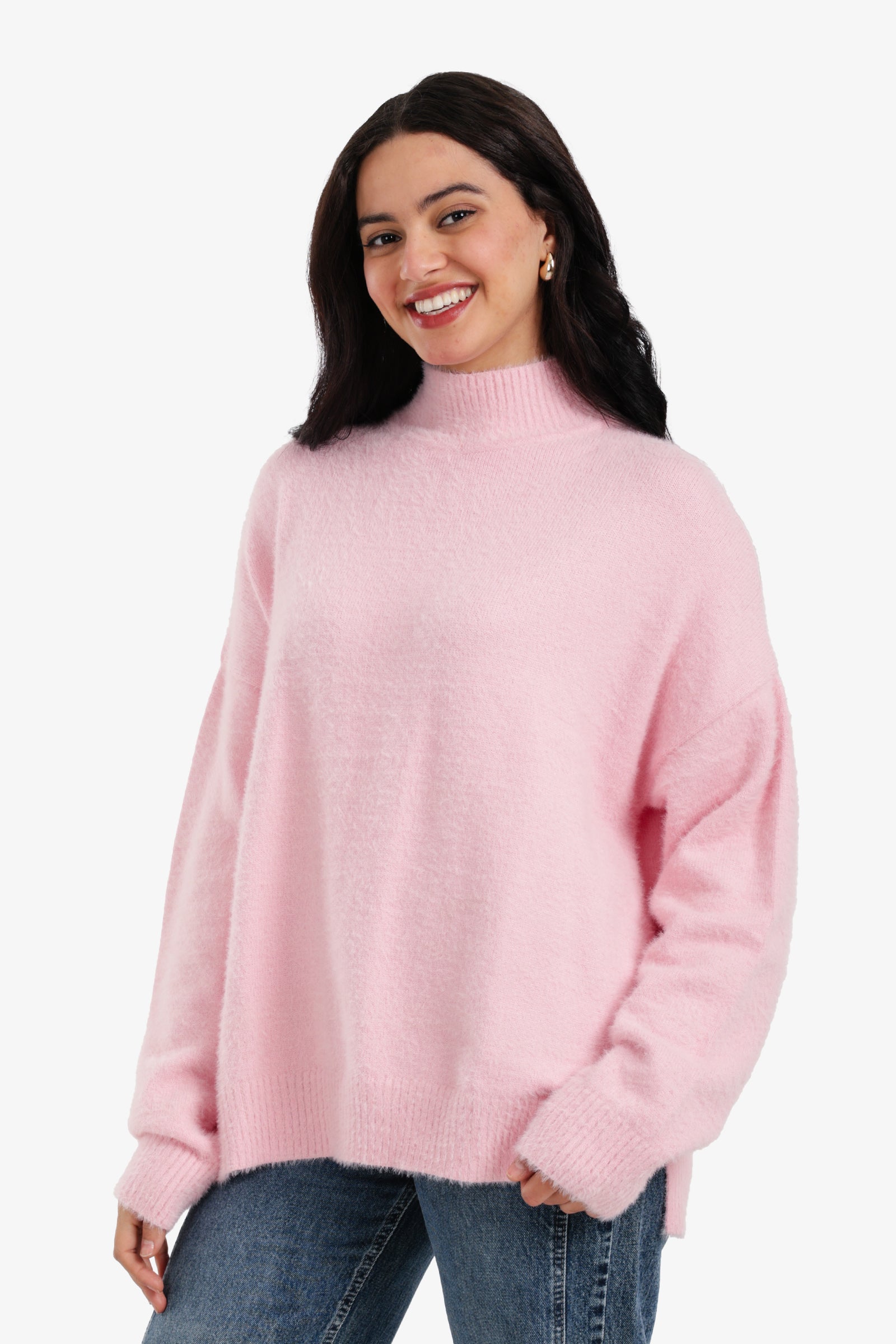 Relaxed Mock Neck Pullover