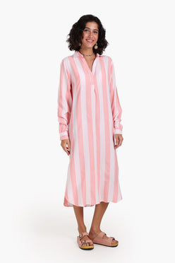 Striped Midi Collared Dress