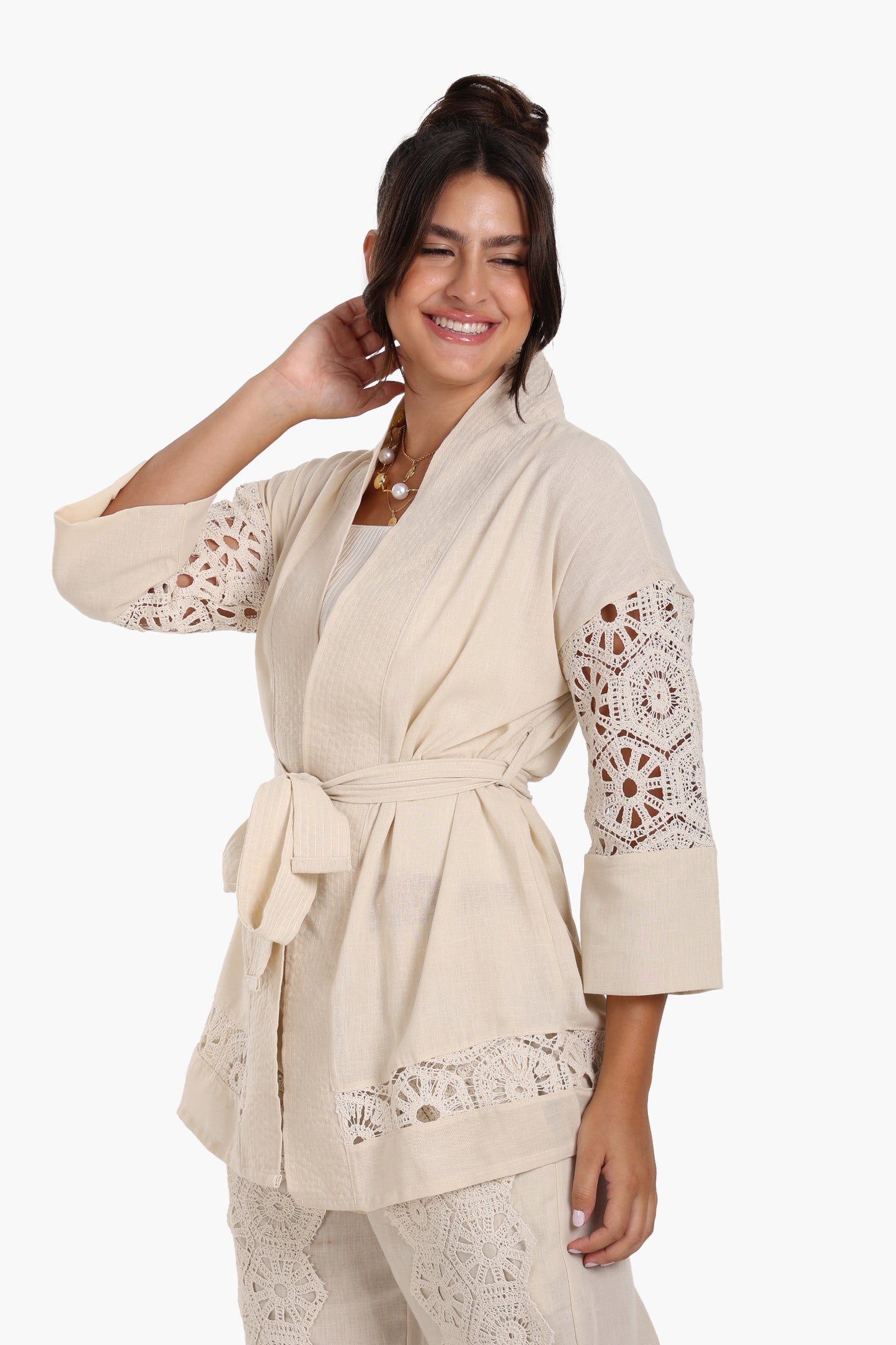 Light Beige Lace Cardigan