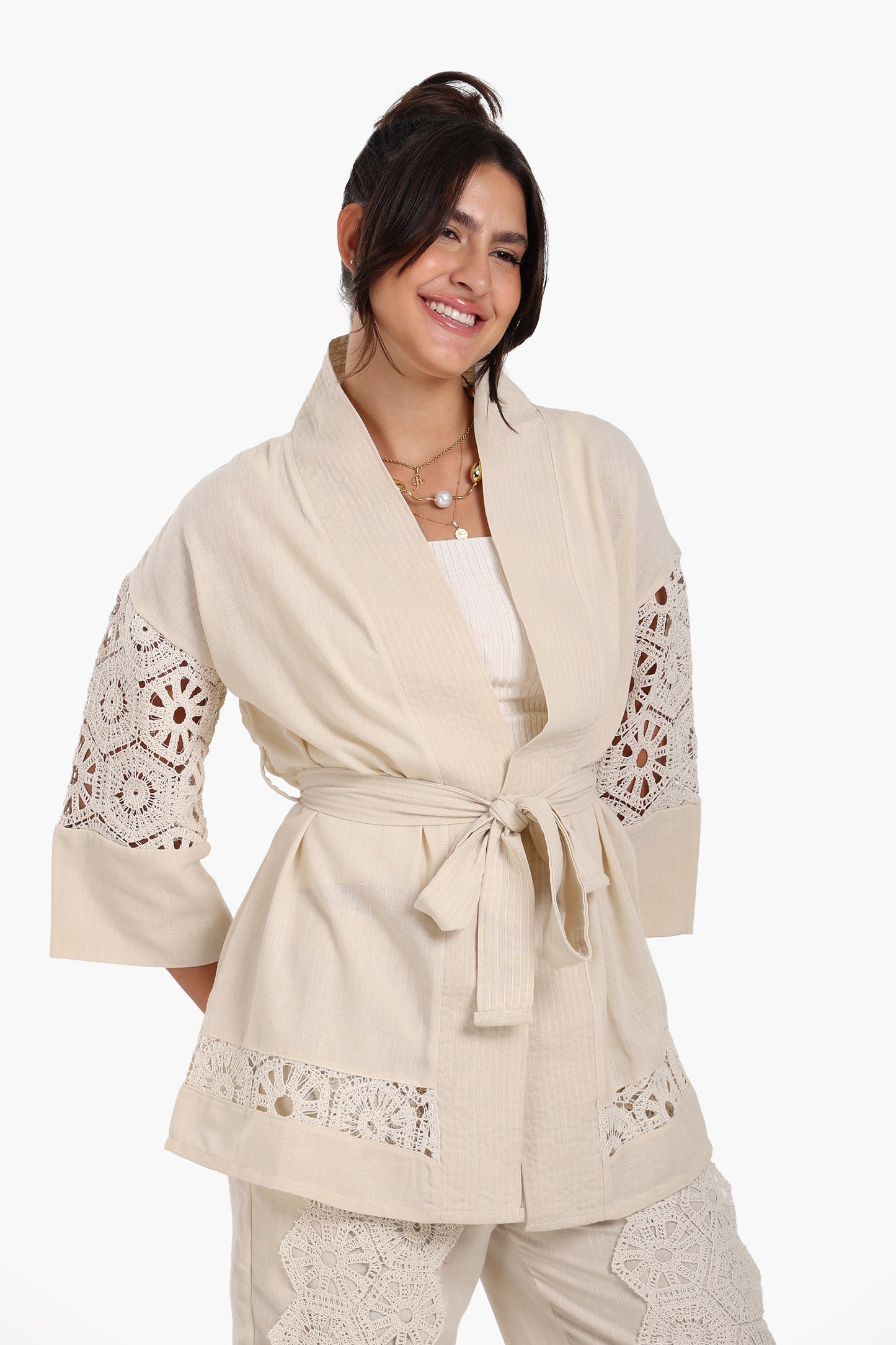 Light Beige Lace Cardigan