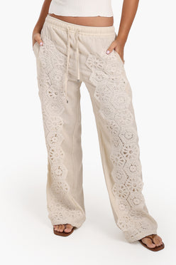 Boho Crochet Panel Pants