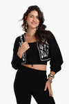 Embroidered Cropped Jacket