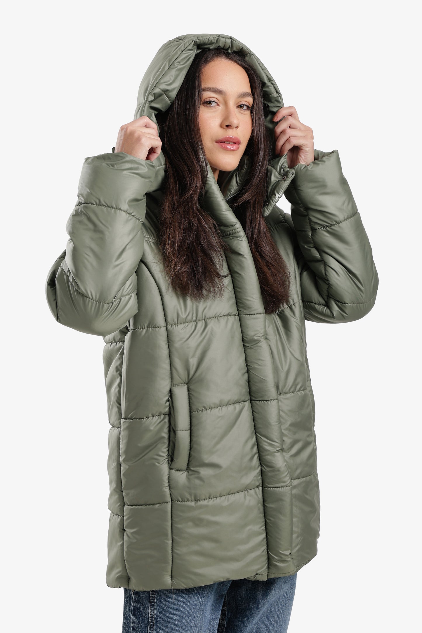 Hooded Long Puffer Jacket