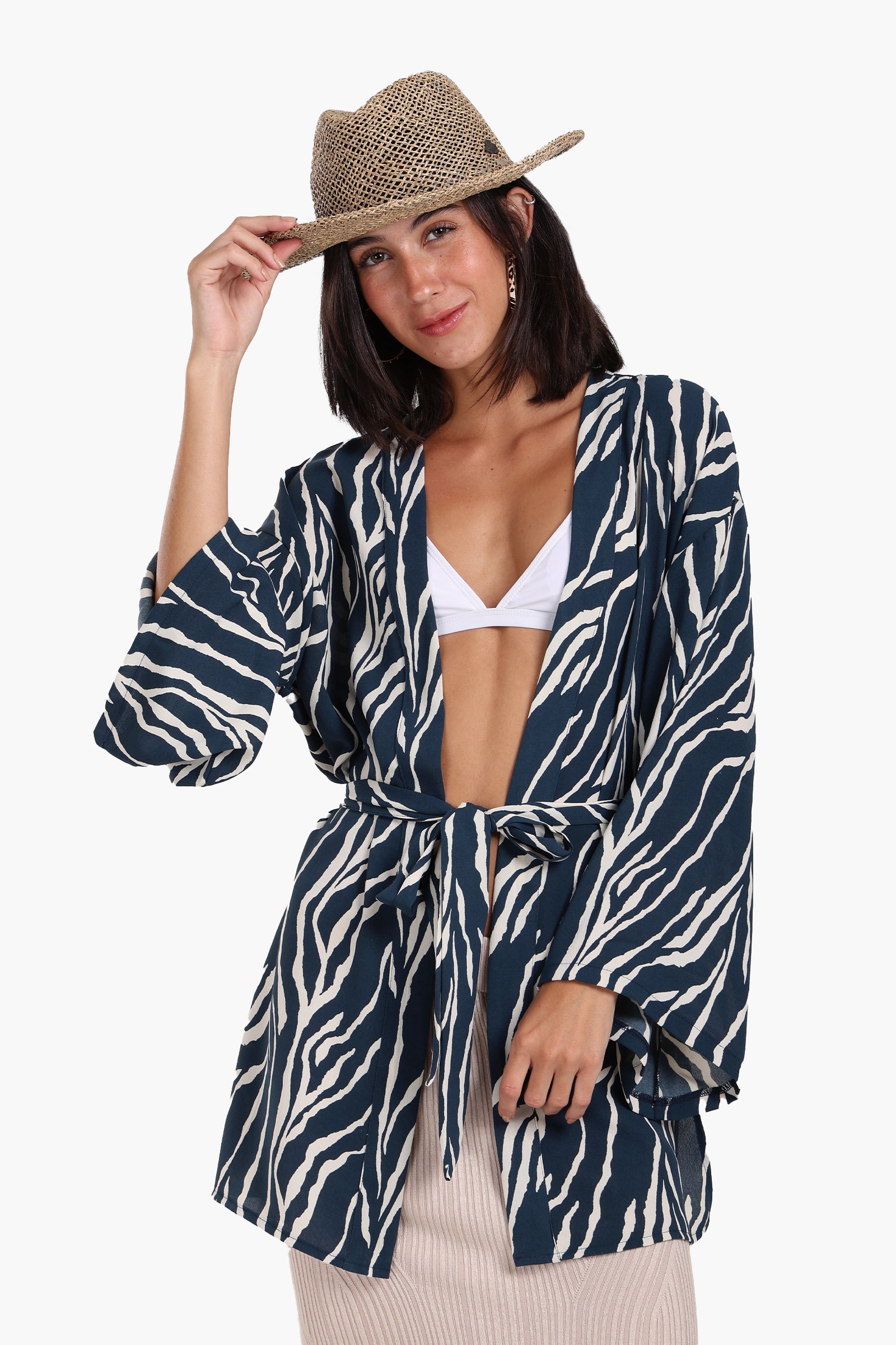 Zebra All Over Printed Kimono