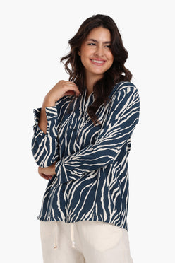 Zebra Print Tencel Shirt