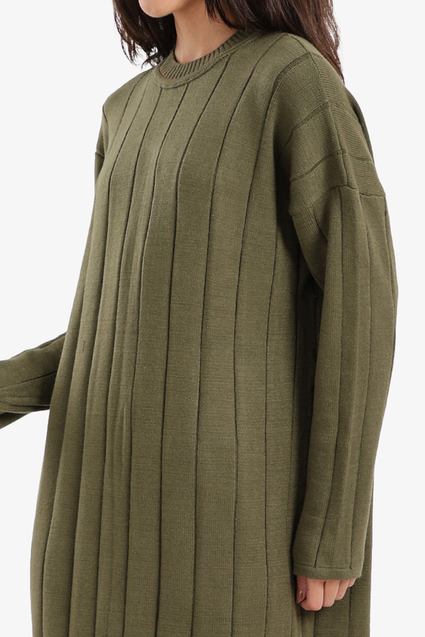 Crew Neck Ribbed Dress